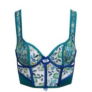 SOLD For Love and Lemons Victoria's Secret Wrap Ikat Embroidered Bustier Size L